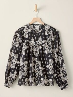 Garnet Hill Dakota Organic-Cotton Voile Blouse, 16